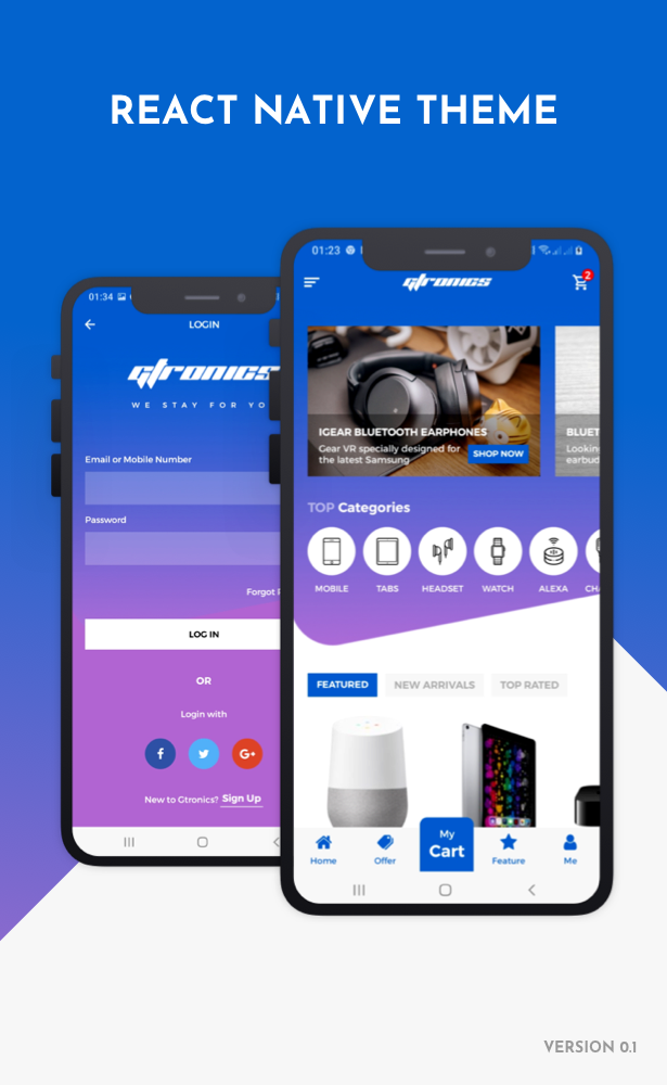 Gtronics React Native Theme/Template