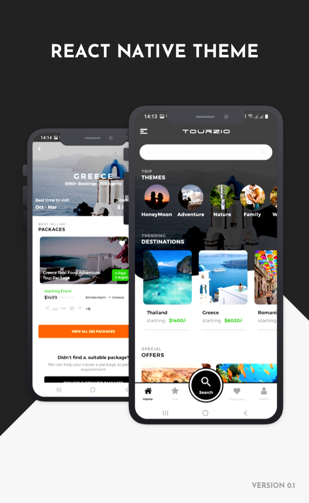Tourzio React Native Theme/Template