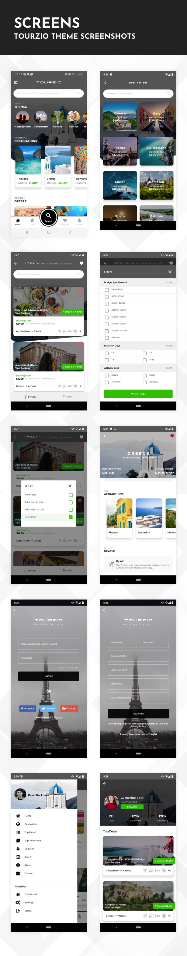Tourzio React Native Theme/Template