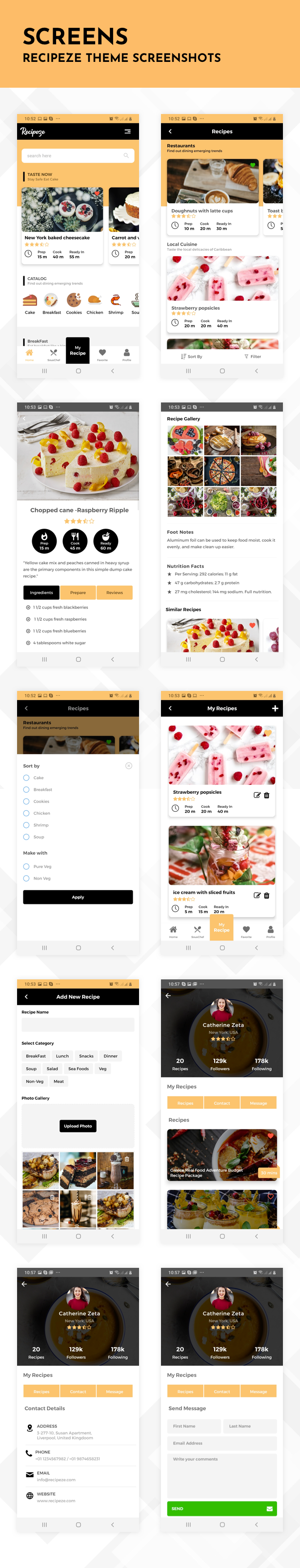 Recipeze React Native Theme/Template