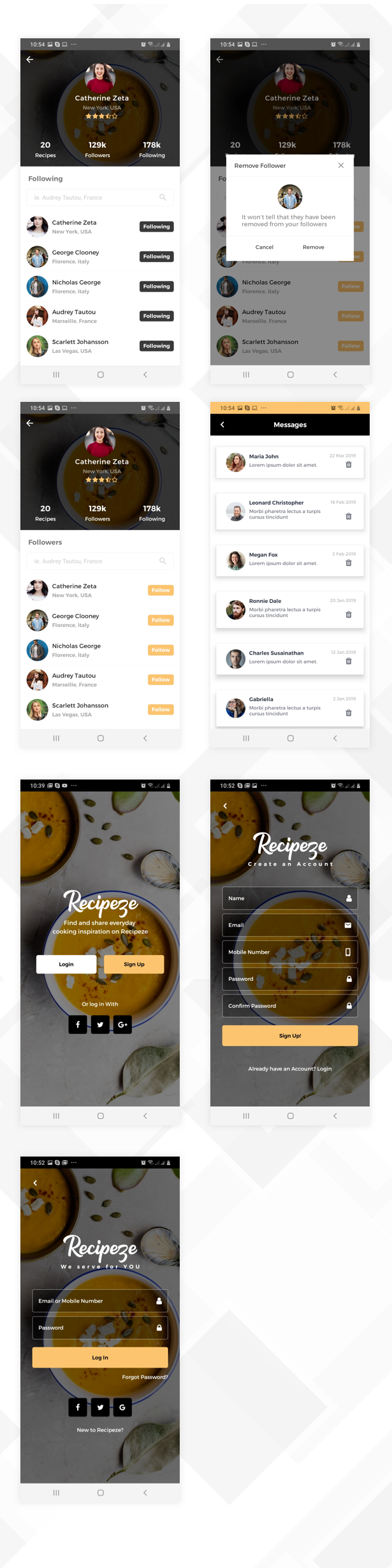 Recipeze React Native Theme/Template