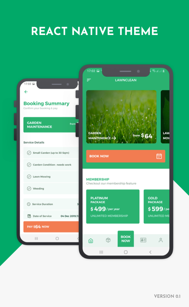 Lawn Clean React Native Theme/Template