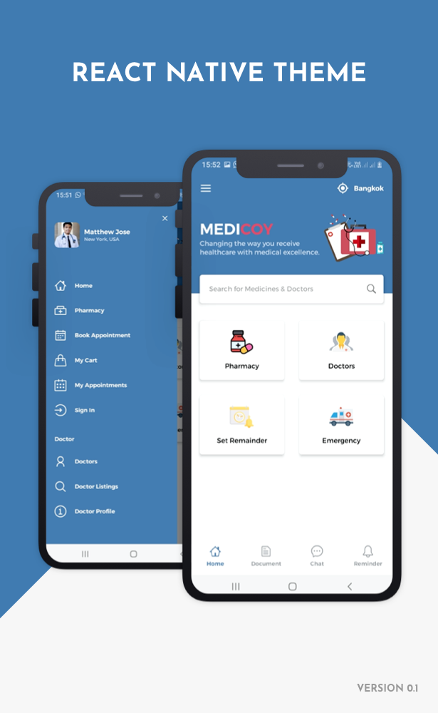 Medicoy React Native Theme/Template