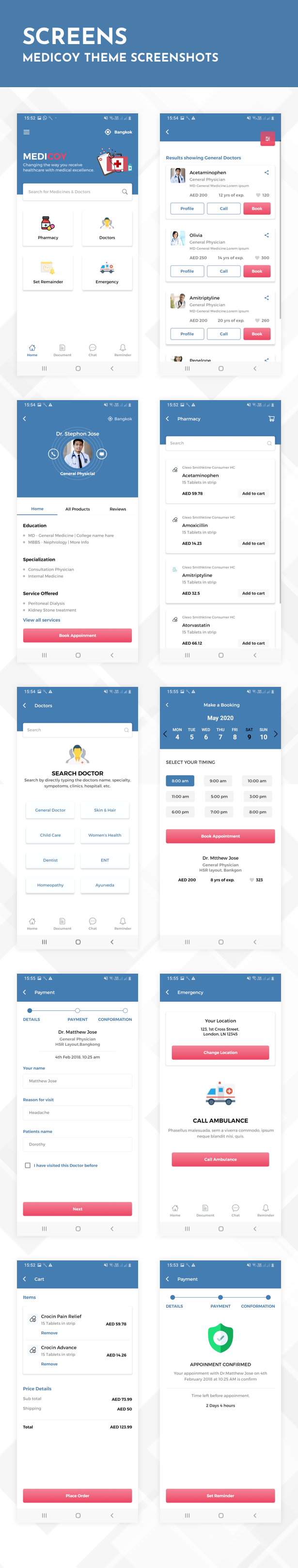 Medicoy React Native Theme/Template