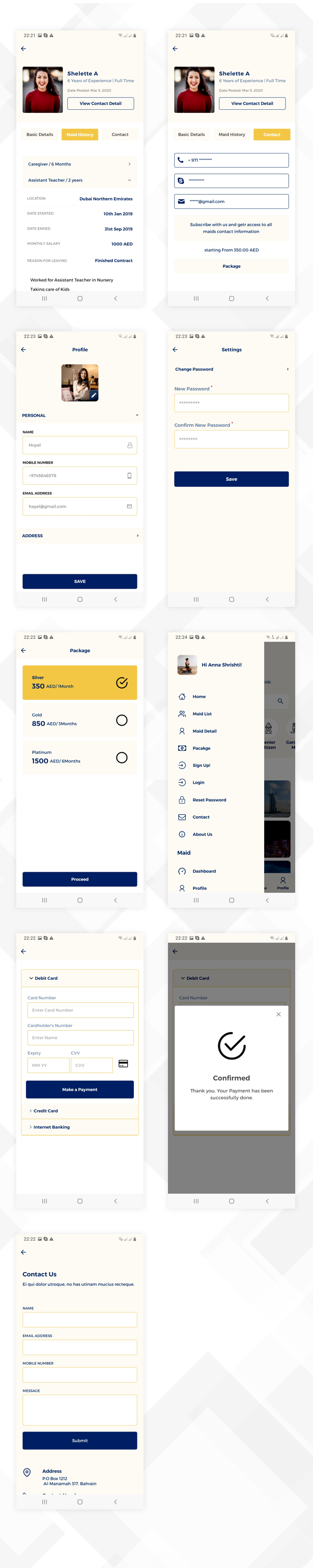 Maid Finder React Native Theme/Template