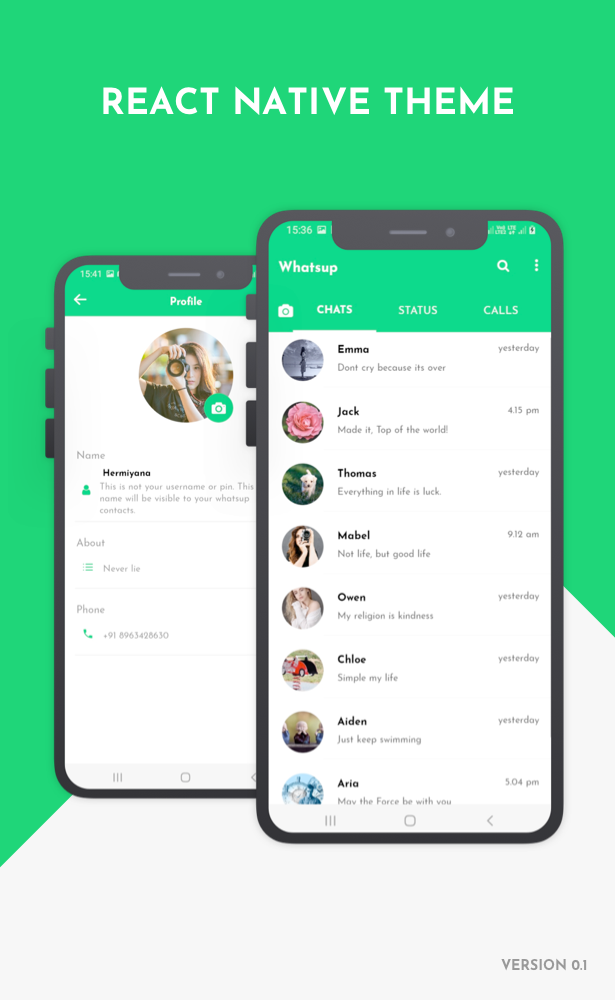 Whatsup React Native Theme/Template