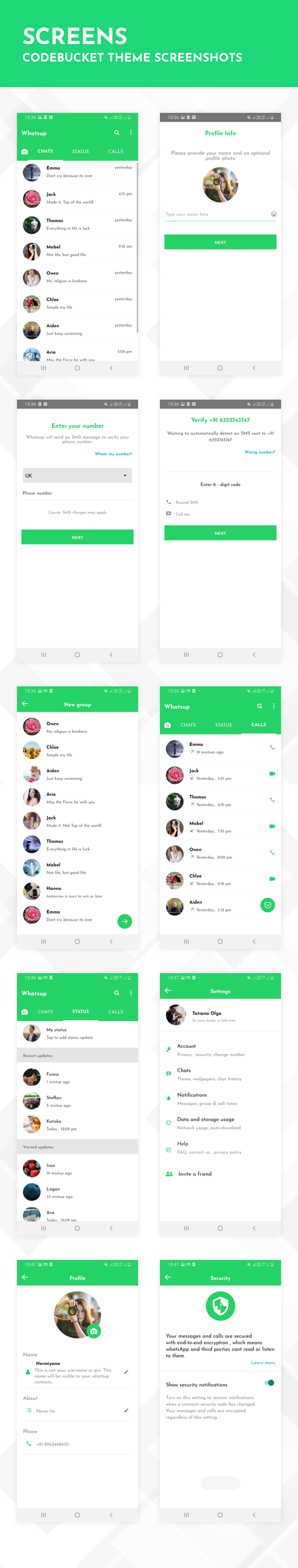 Whatsup React Native Theme/Template