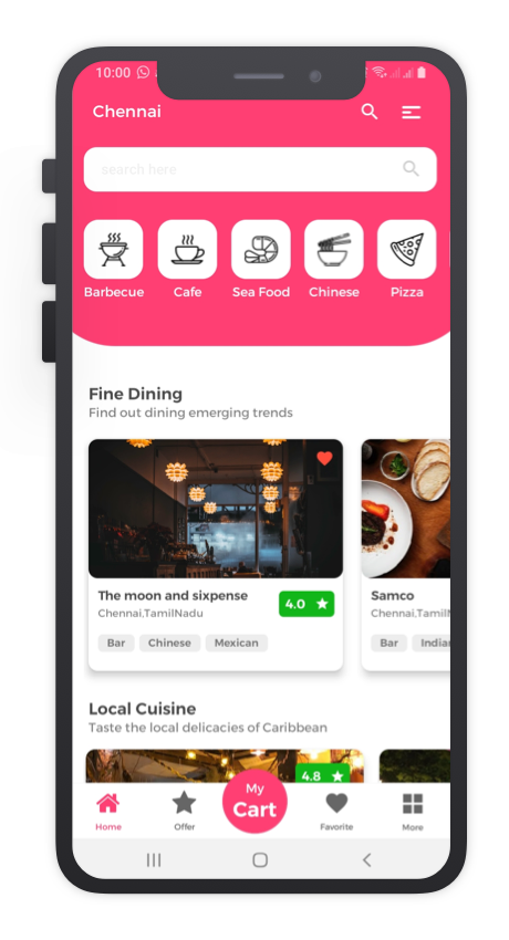 Foodiee React Native App Template Features 
