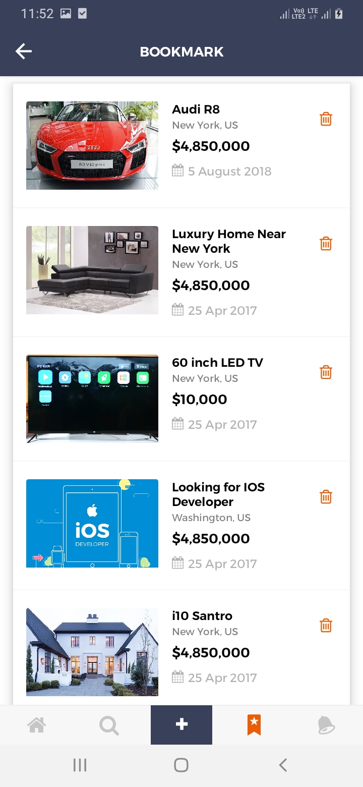 oClassify Bookmark Screen