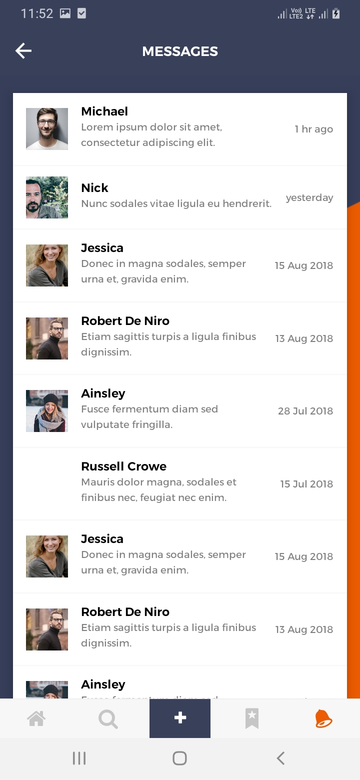 oClassify Message Screen