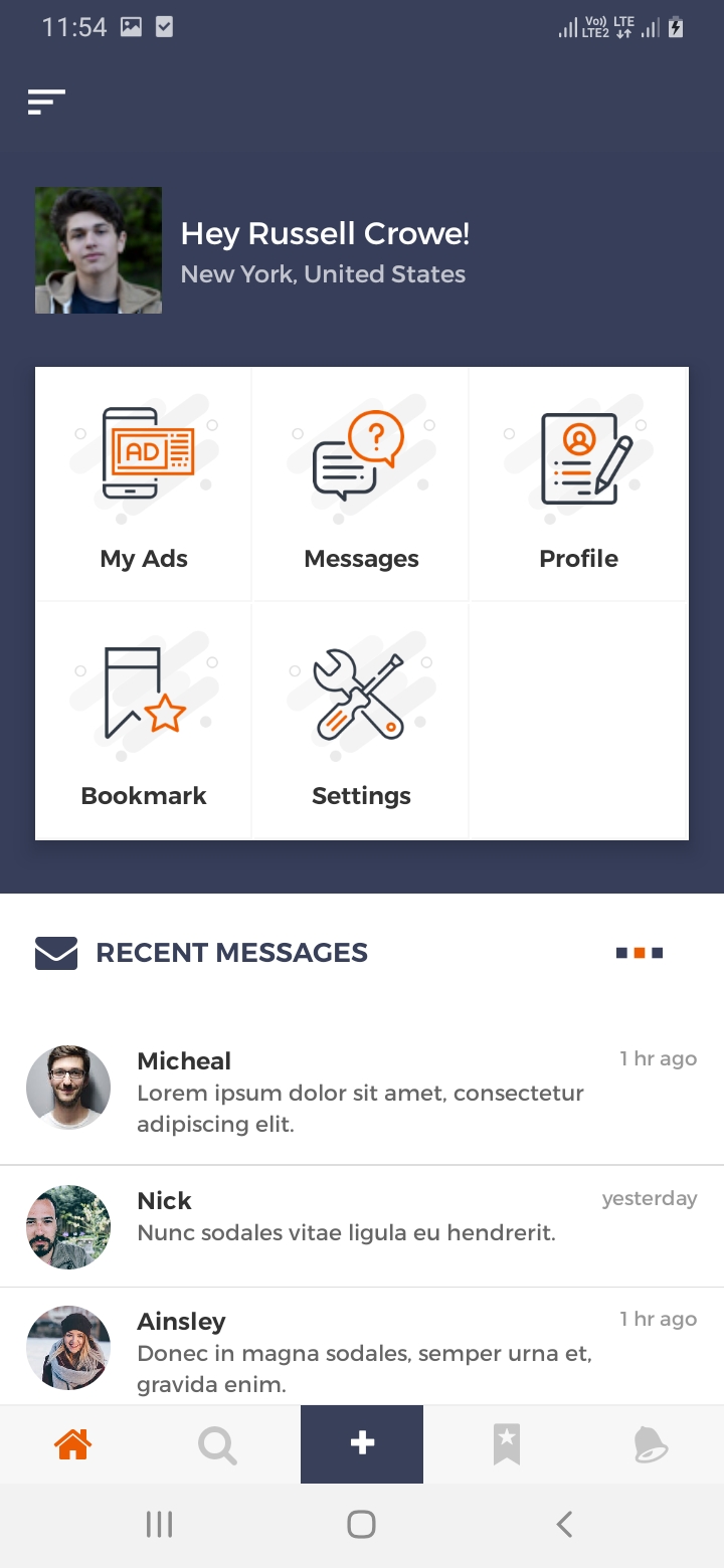 oClassify Dashboard Screen