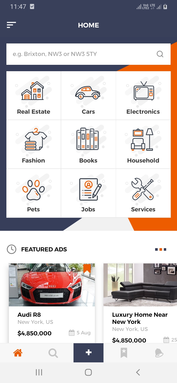 oClassify Home Screen