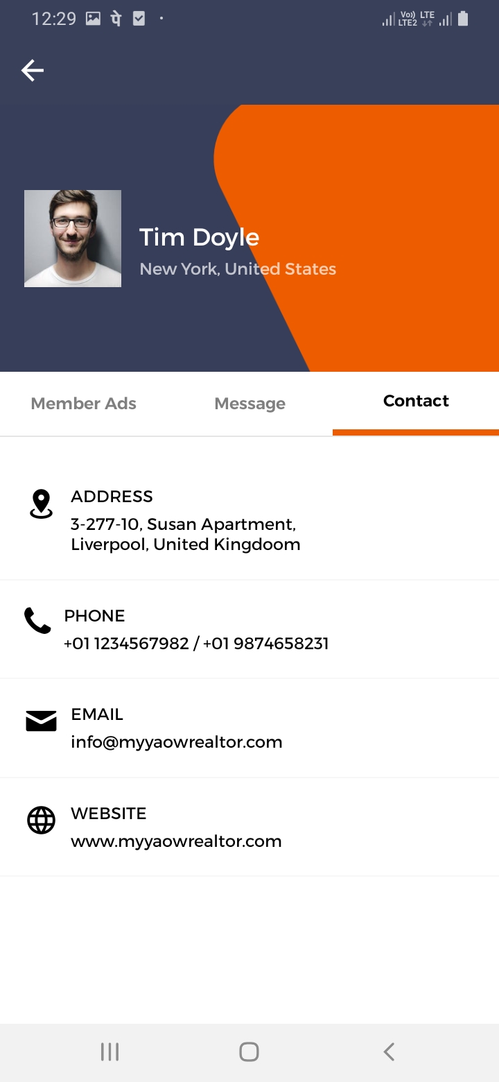 oClassify Profile - Contact Screen