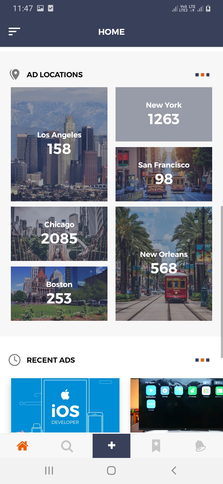 oClassify Home - Continue Screen