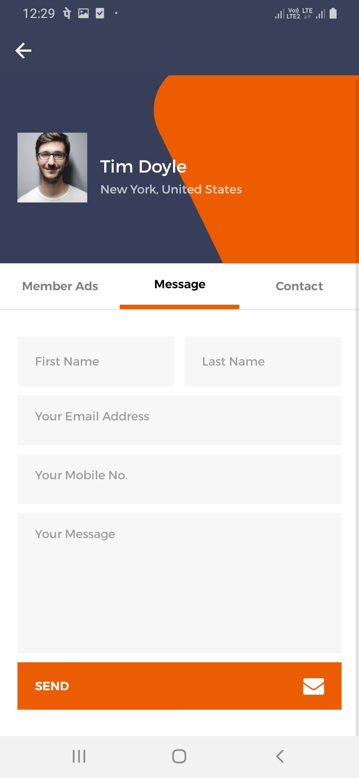 oClassify Profile - Message Screen