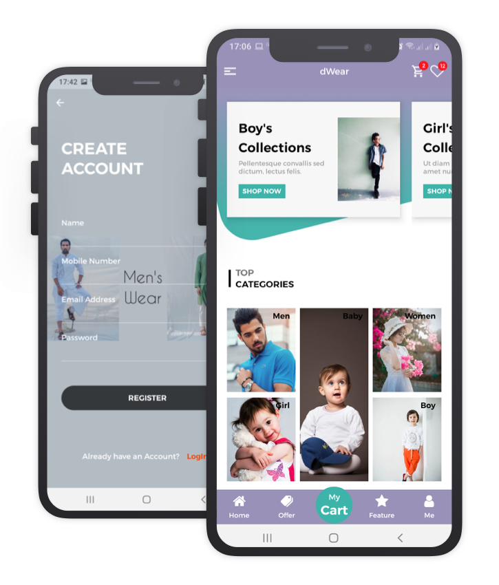 dWear Custom Design React Native App Template 