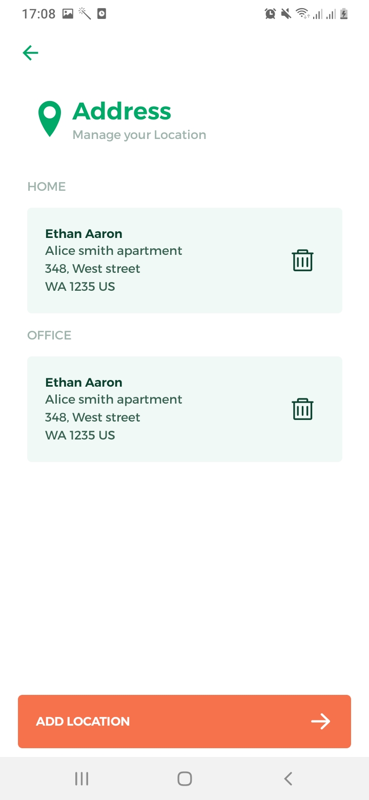 Lawn Clean My Address Screen