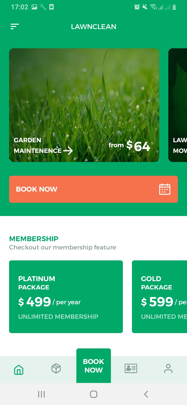 Lawn Clean Home Screen