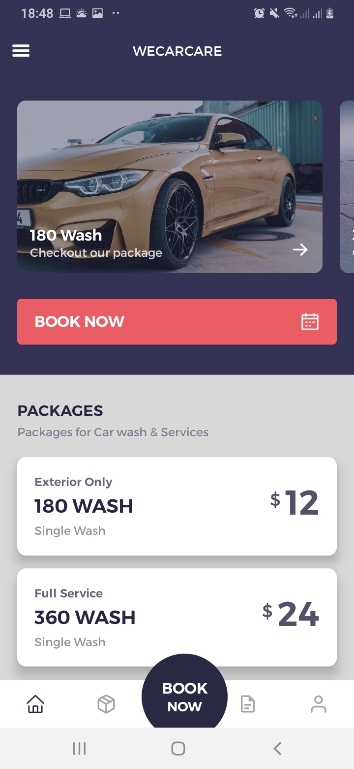 We Car Care Home Screen