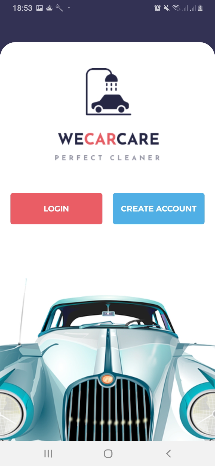 We Car Care Intro Screen