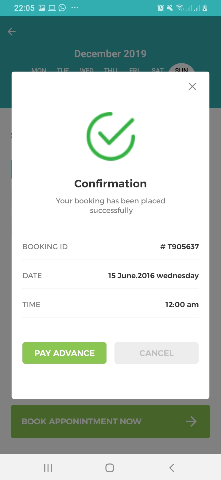 Mr.Doctor Appointment Confirmation Screen