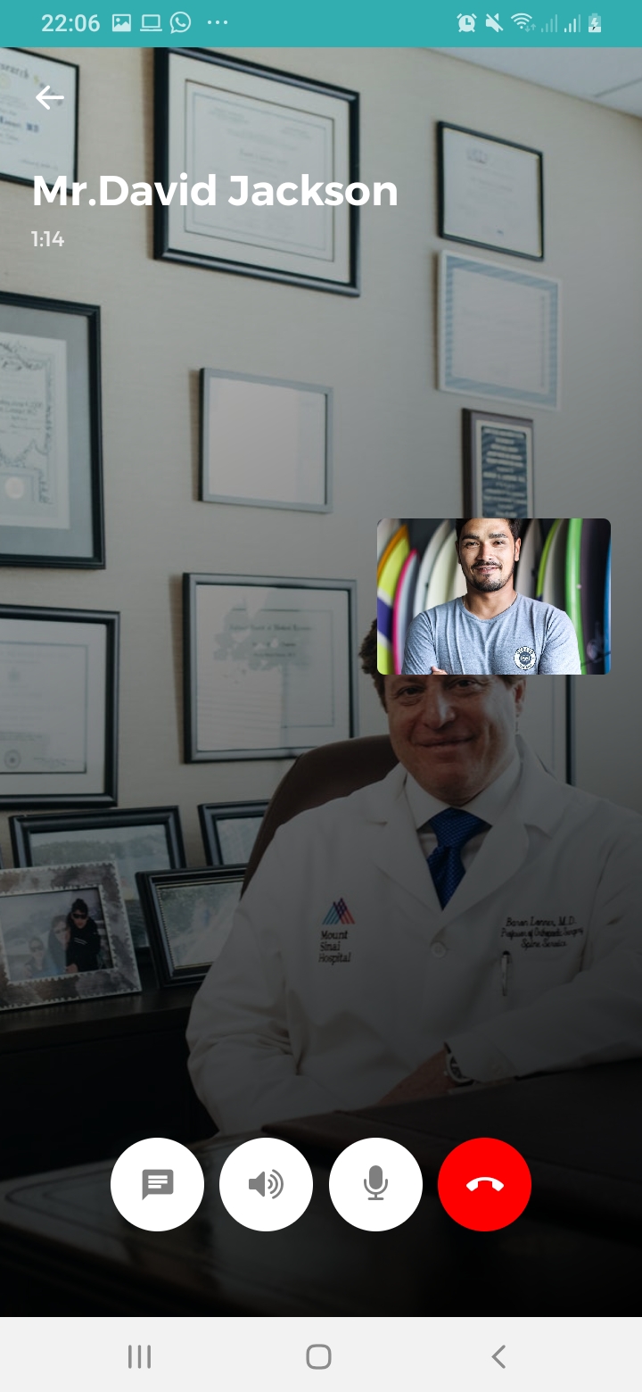 Mr.Doctor Video Call Screen