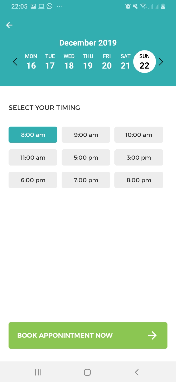 Mr.Doctor Book Appointment Screen