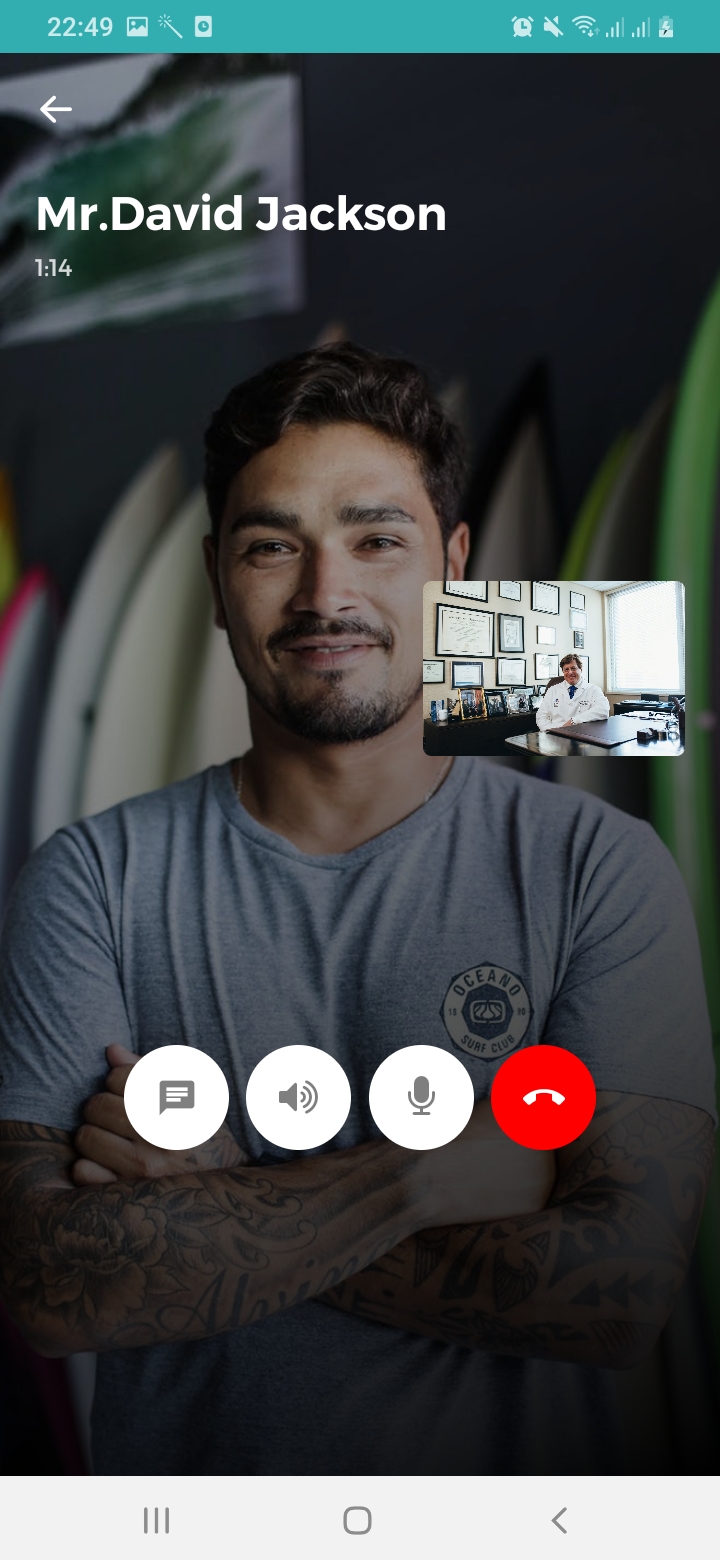Mr.Doctor Patient Video Call Screen