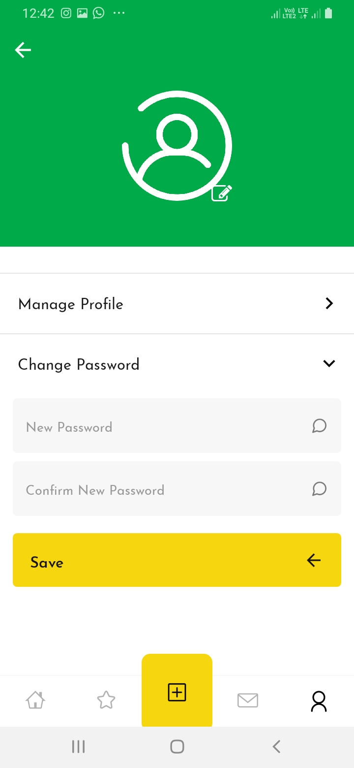 Lara Classified App Manage Profile Screen