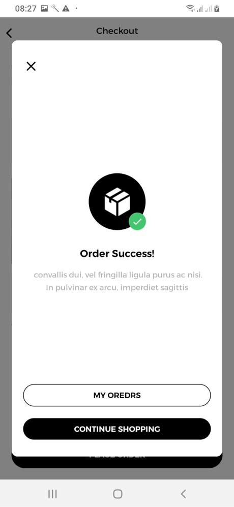 Mr&Mrs Smith Order Confirmation Screen