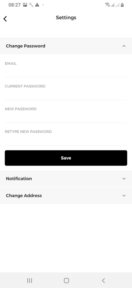 Mr&Mrs Smith Settings Screen