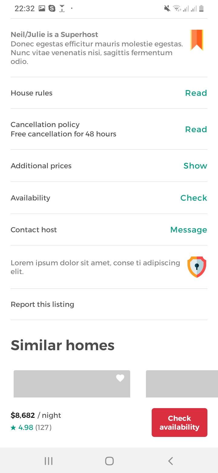 Aertan (Airbnb Clone) Property Detail Continue 2 Screen