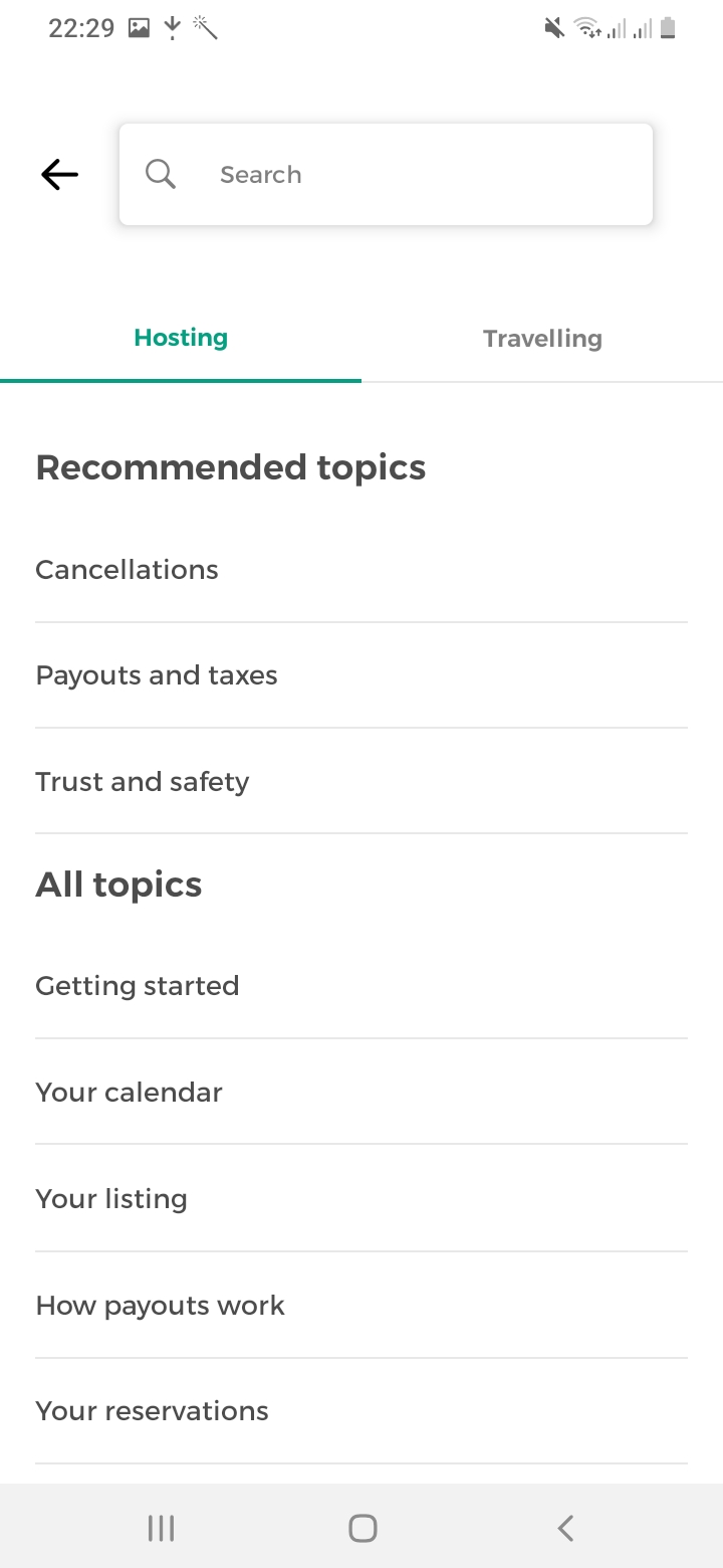 Aertan (Airbnb Clone) FAQs Screen