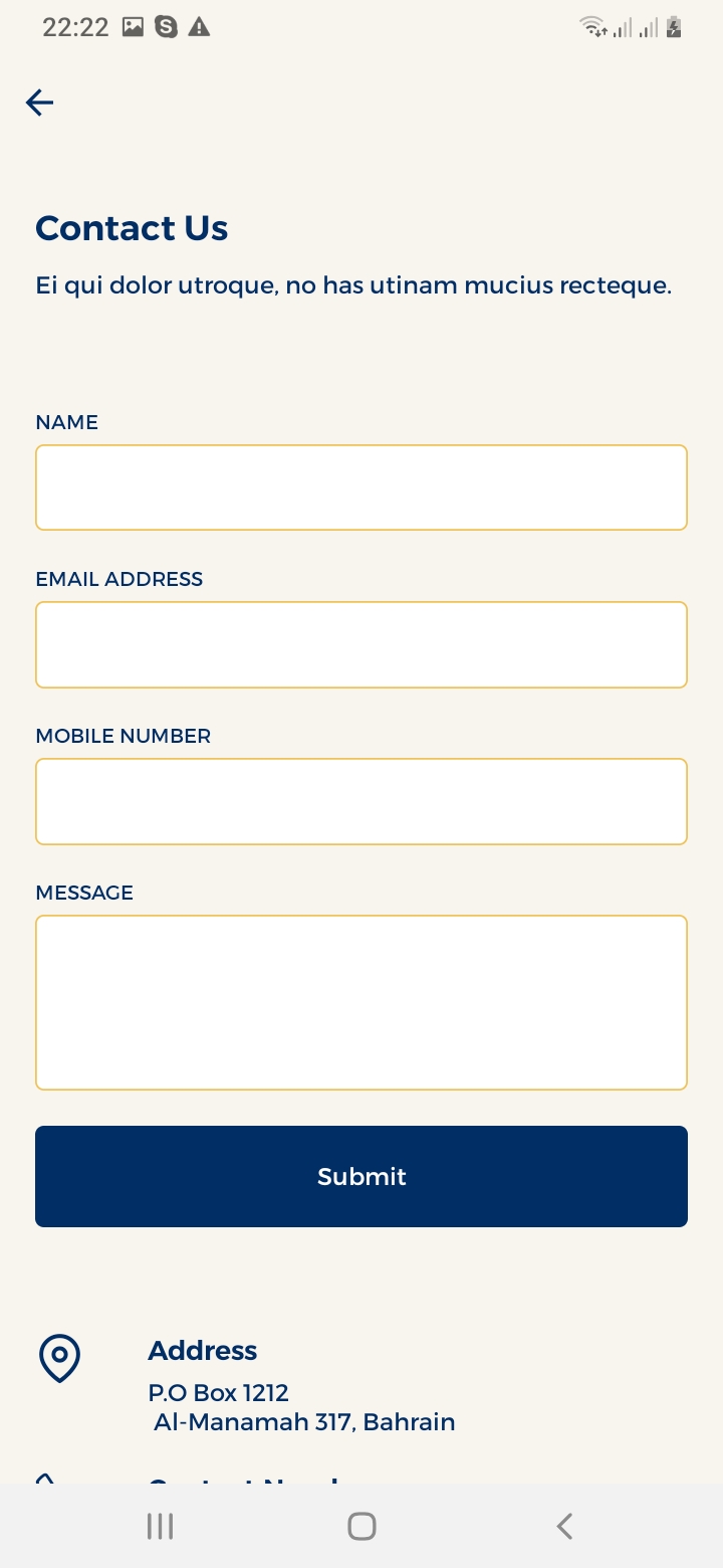 Maid Finder Contact Us Screen
