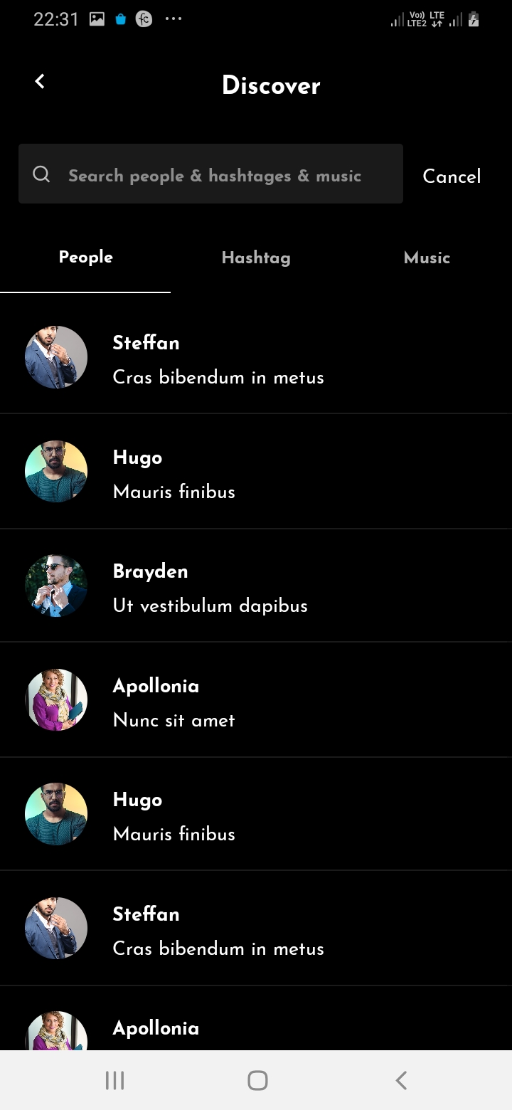 SnapTok Member Discover Collection Screen