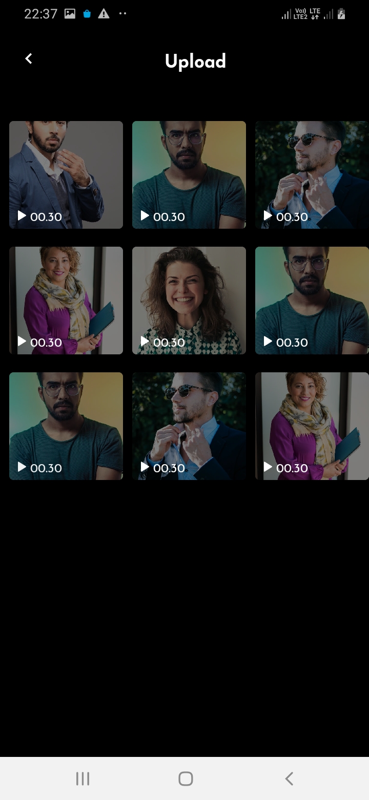 SnapTok Member Upload Screen