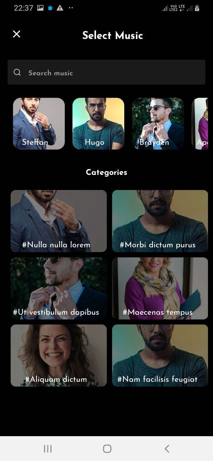 SnapTok Member Music Screen