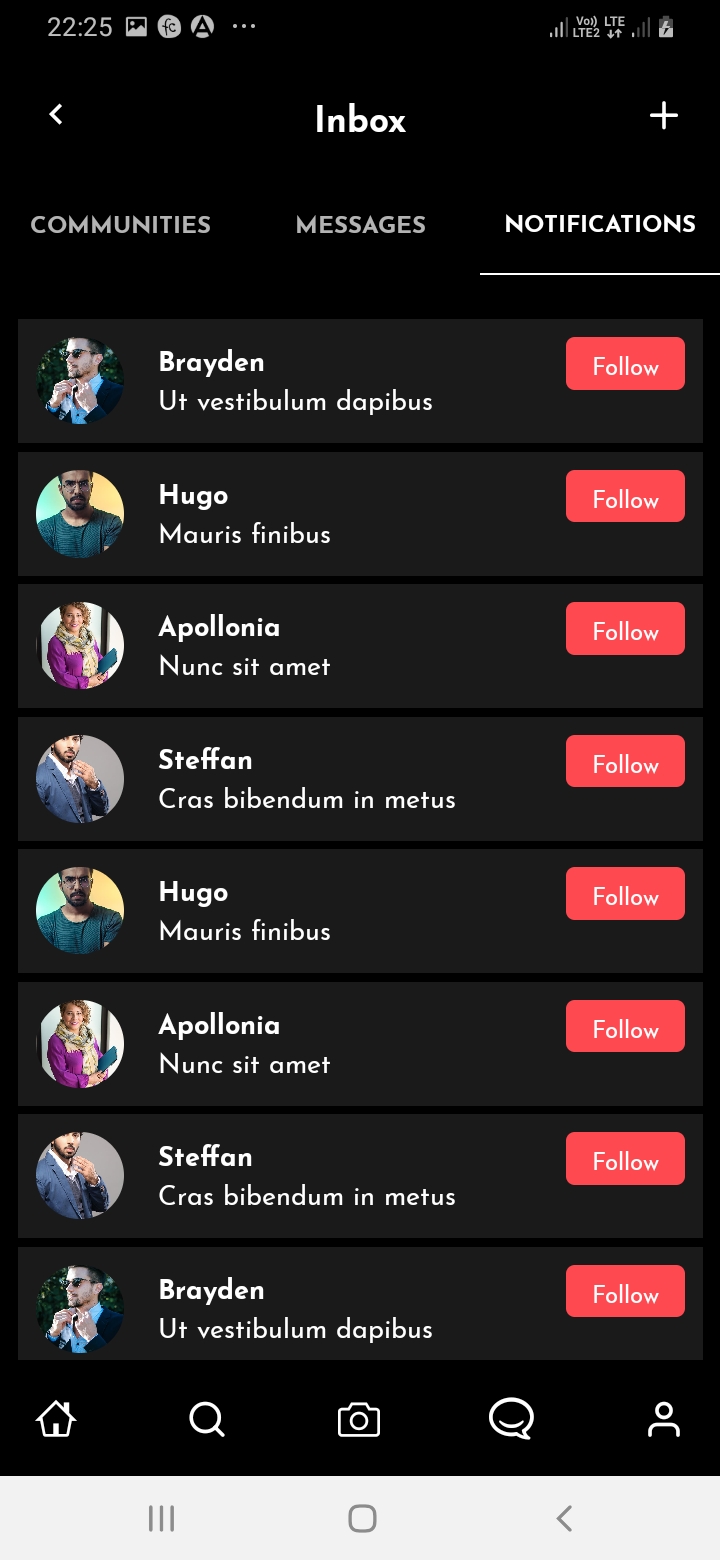 SnapTok Member Notifiaction Screen