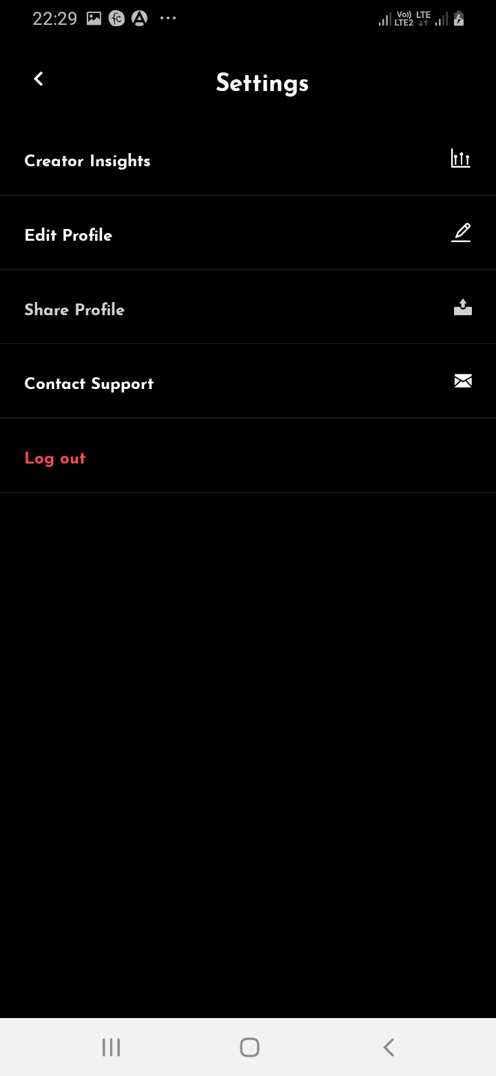 SnapTok Member Settings Screen