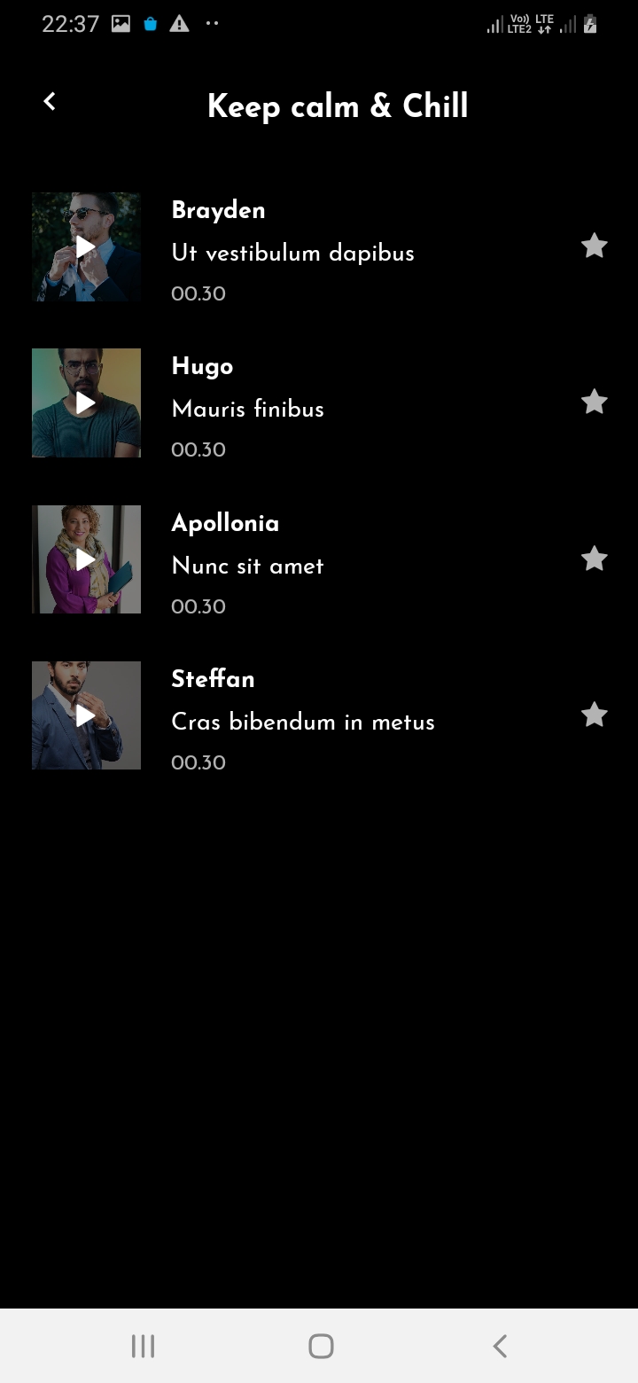 SnapTok Member Music List Screen
