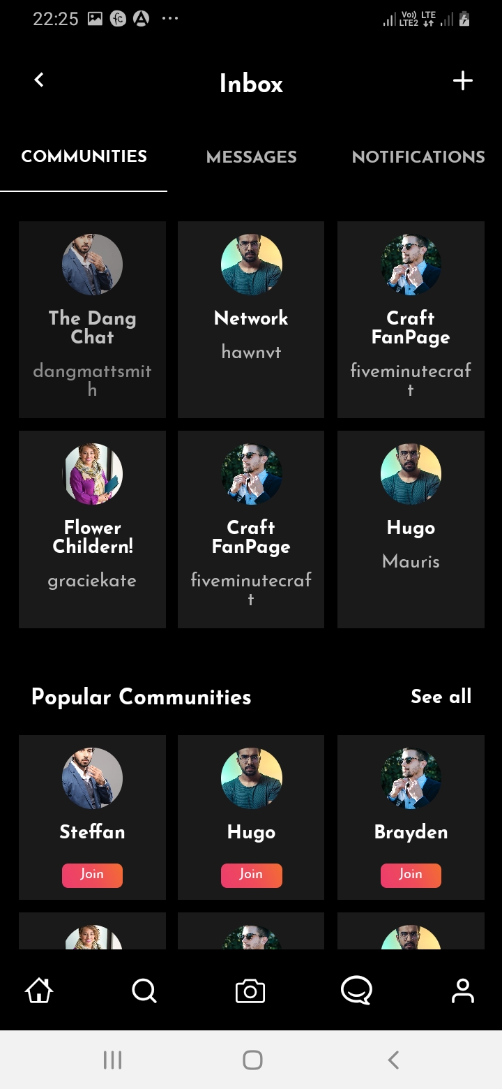 SnapTok Member Inbox Screen