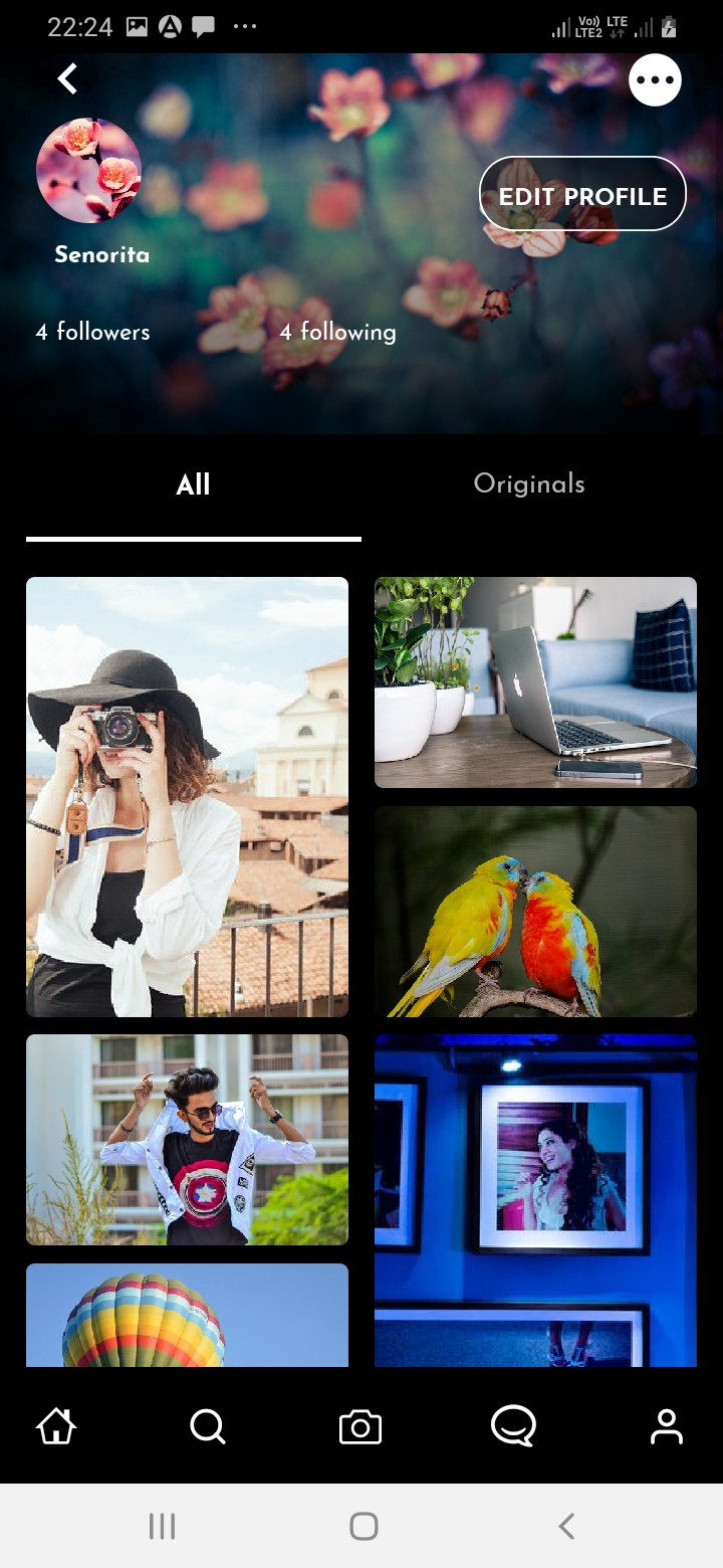 SnapTok Member Profile Screen