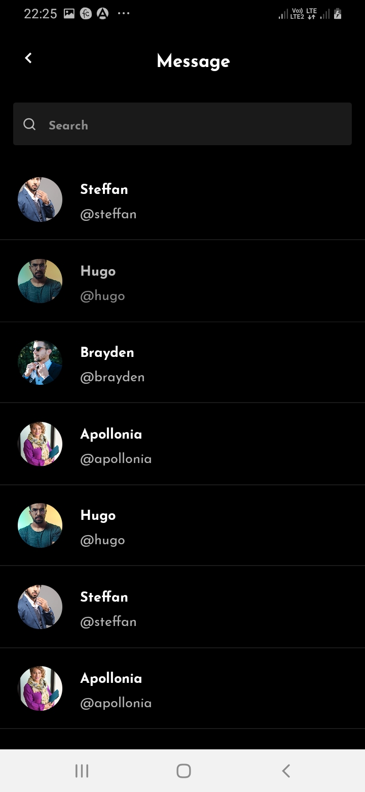 SnapTok Memebr Messages Screen