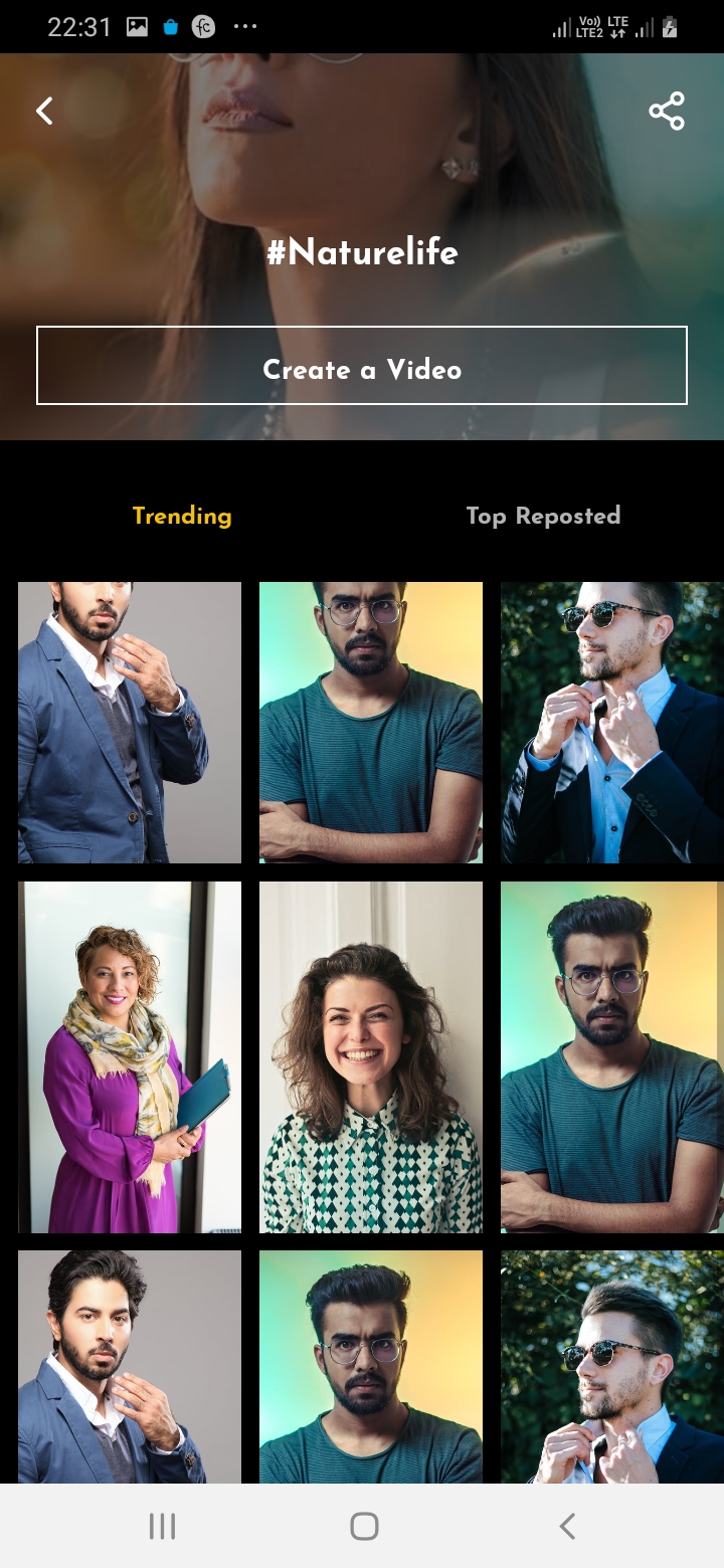 SnapTok Member Hashtag Screen