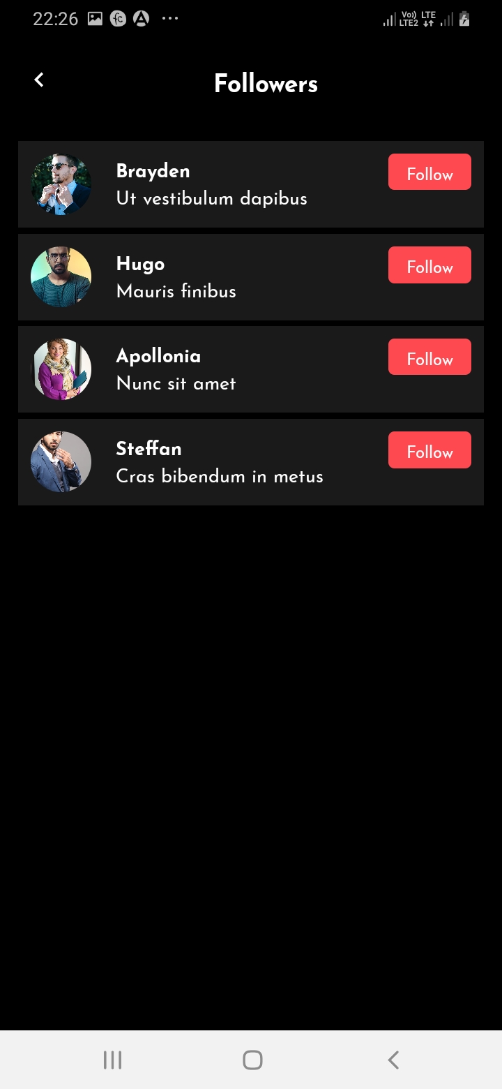 SnapTok Member Follower Screen
