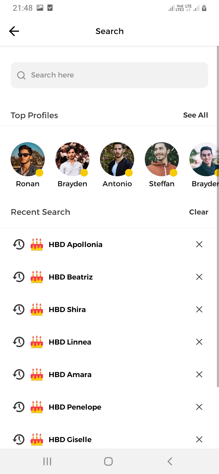 Divvy Chat Search Screen