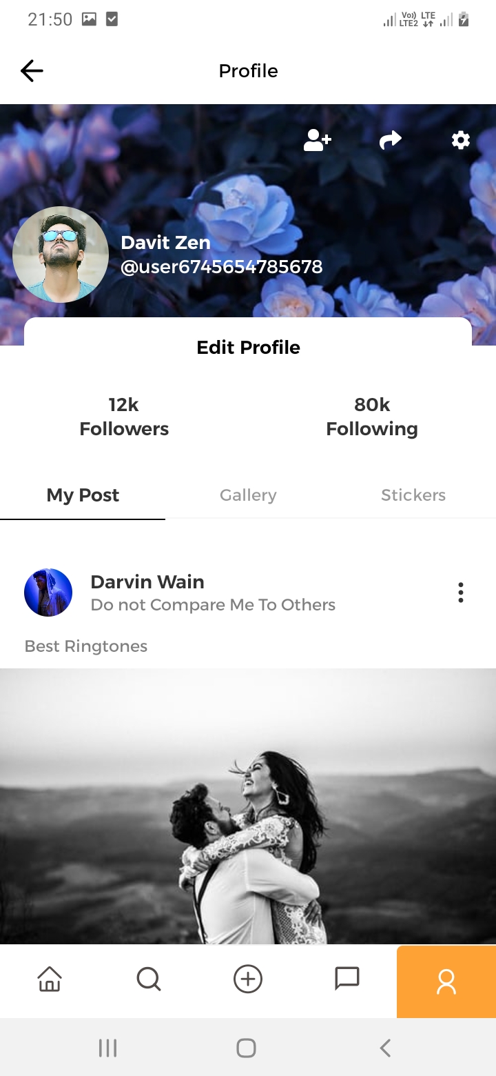 Divvy Chat Profile Screen