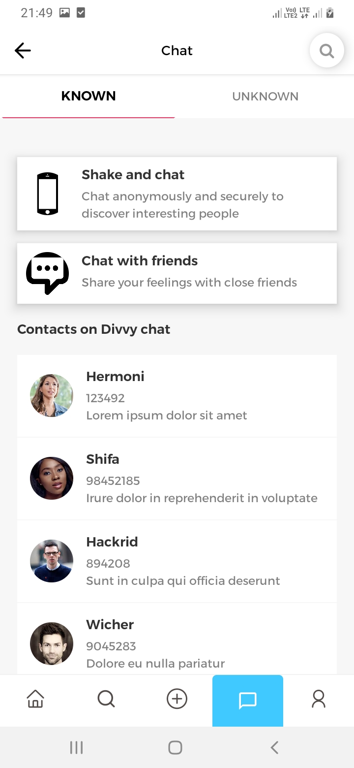 Divvy Chat Chat Screen