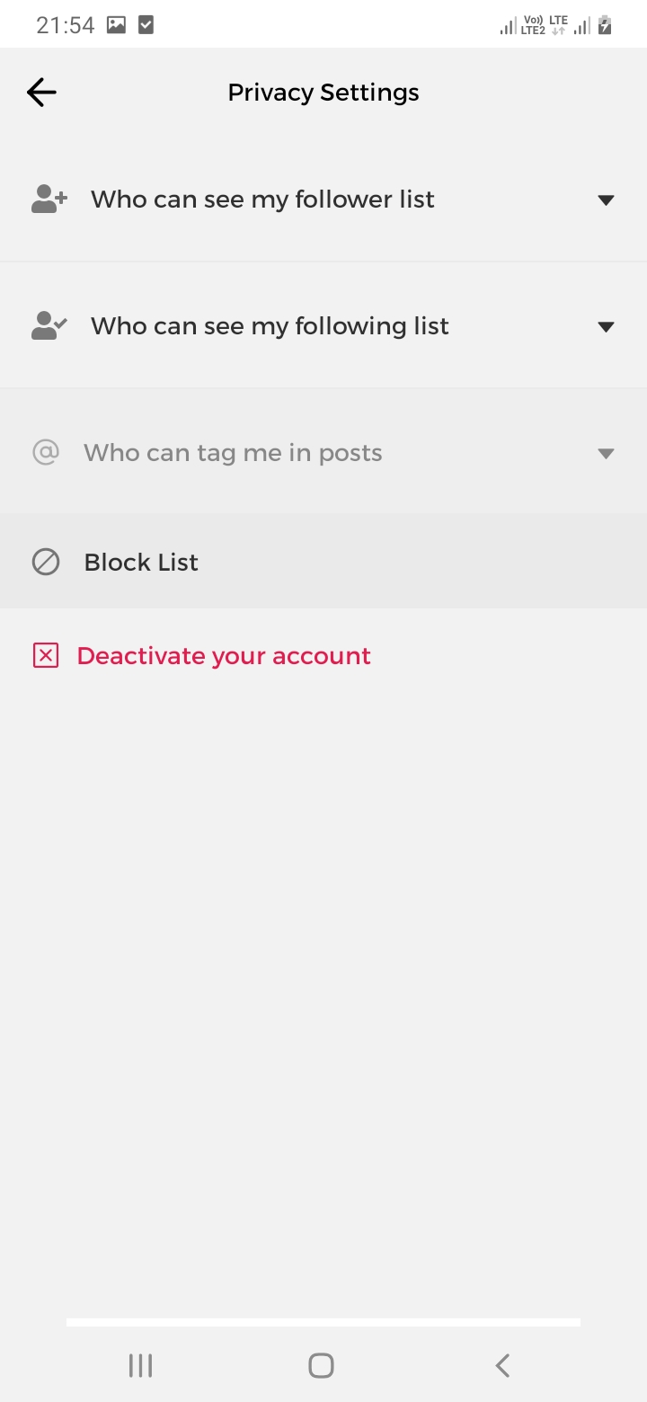 Divvy Chat Privacy Settings Screen