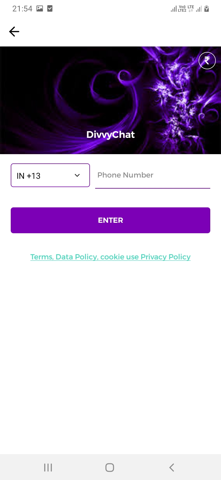 Divvy Chat SignUP Screen
